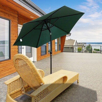 Sonnenschirm Gartenschirm mit Handkurbel Alu Polyester Grün ∅2,7 x 2,35 m