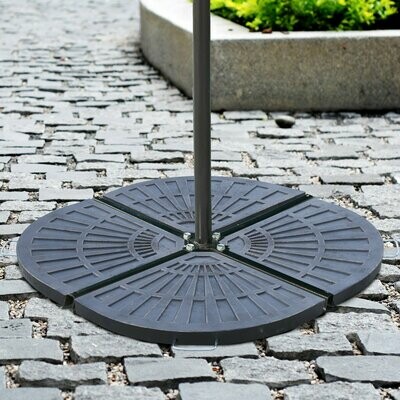 2 tlg. Gewichte für Sonnenschirmständer | Halbrund | Mit abnehmbaren Handgriff | mit Harz | Bronze | 28 kg