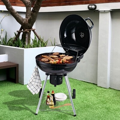 Grillwagen Kohlegrill Standgrill BBQ rund