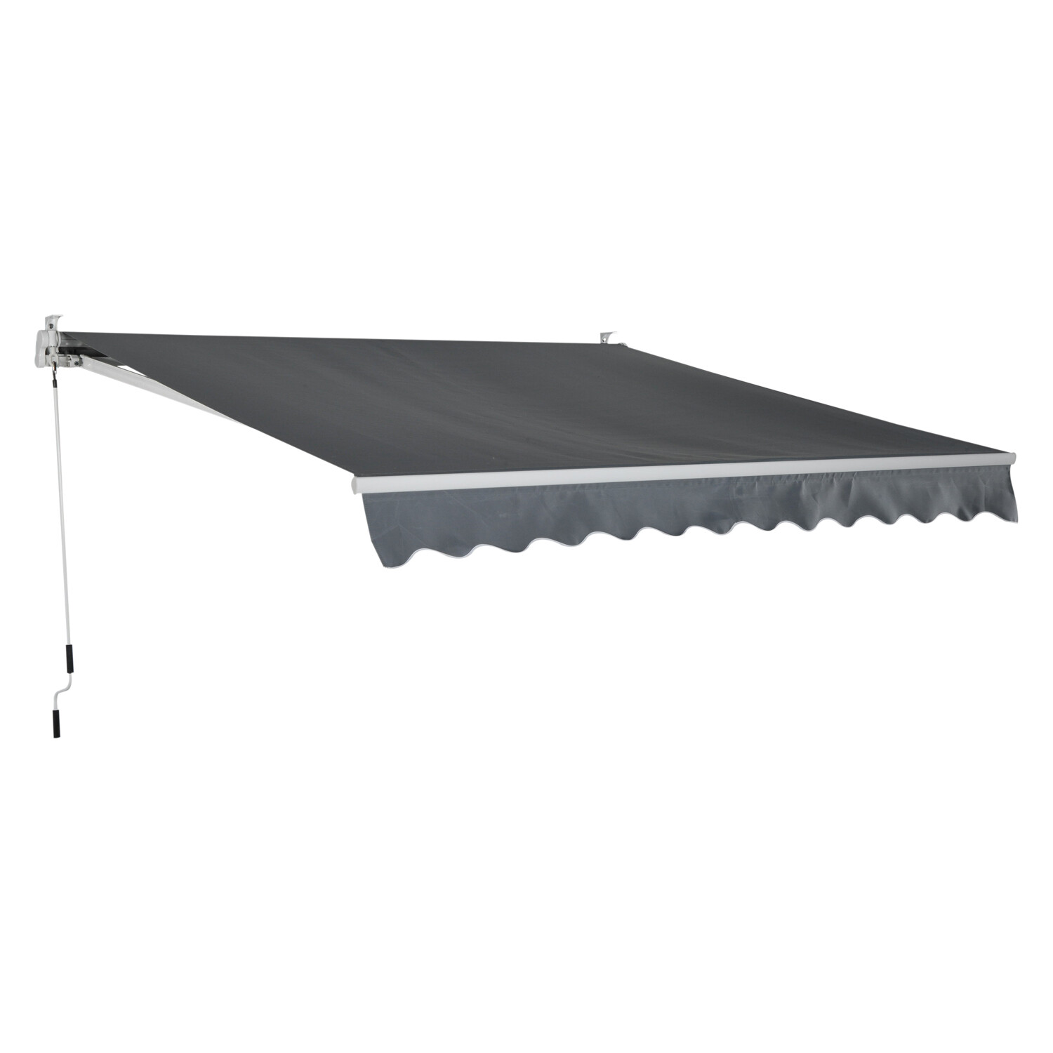 Sonnenstore Markise 3,5m x 2,5m Gelenkarmmarkise Handkurbel Grau Alu