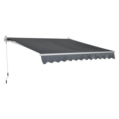 Sonnenstore Markise 3,5m x 2,5m Gelenkarmmarkise Handkurbel Grau Alu