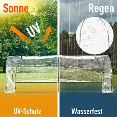 Gewächshaus Treibhaus Frühbeet mit Tür Pflanzenhaus Pflanzenaufzucht Stahl PVC