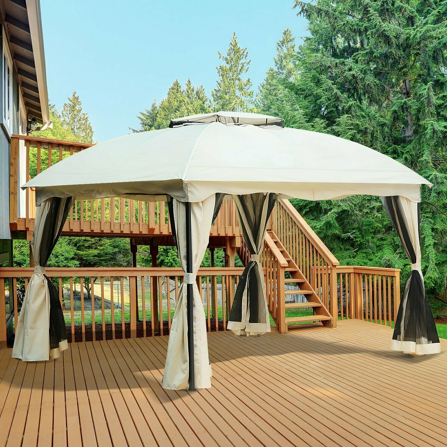 Outsunny® Gartenpavillon Pavillon Festzelt Partyzelt wetterfest mit