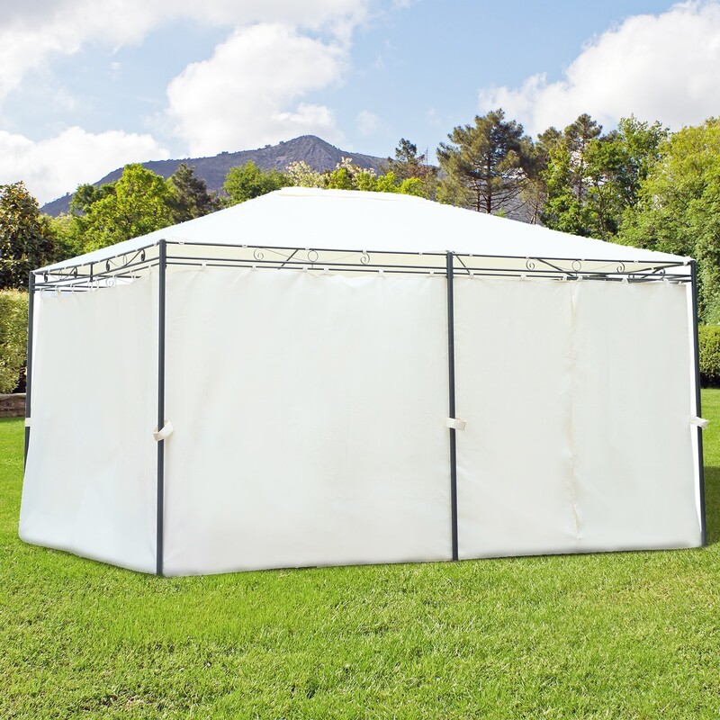 Outsunny Pavillon 6x3m - Gartenfestzelt Mit Seitenwänden Für Parties & Feiern