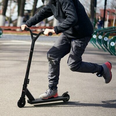 Pro Stunt Scooter Tretroller Freestyle Tricks Alu Schwarz