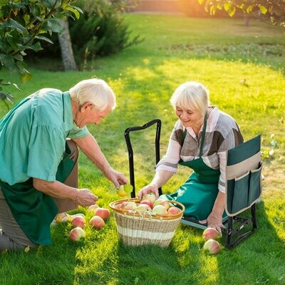Kniebank Gartenhocker 2-in-1 Kniehilfe Klappbar EVA-Schaumstoff