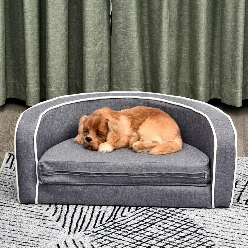 OREZAUQS Hundesofa 120x75cm - Sofaschoner Haustierbett Grau