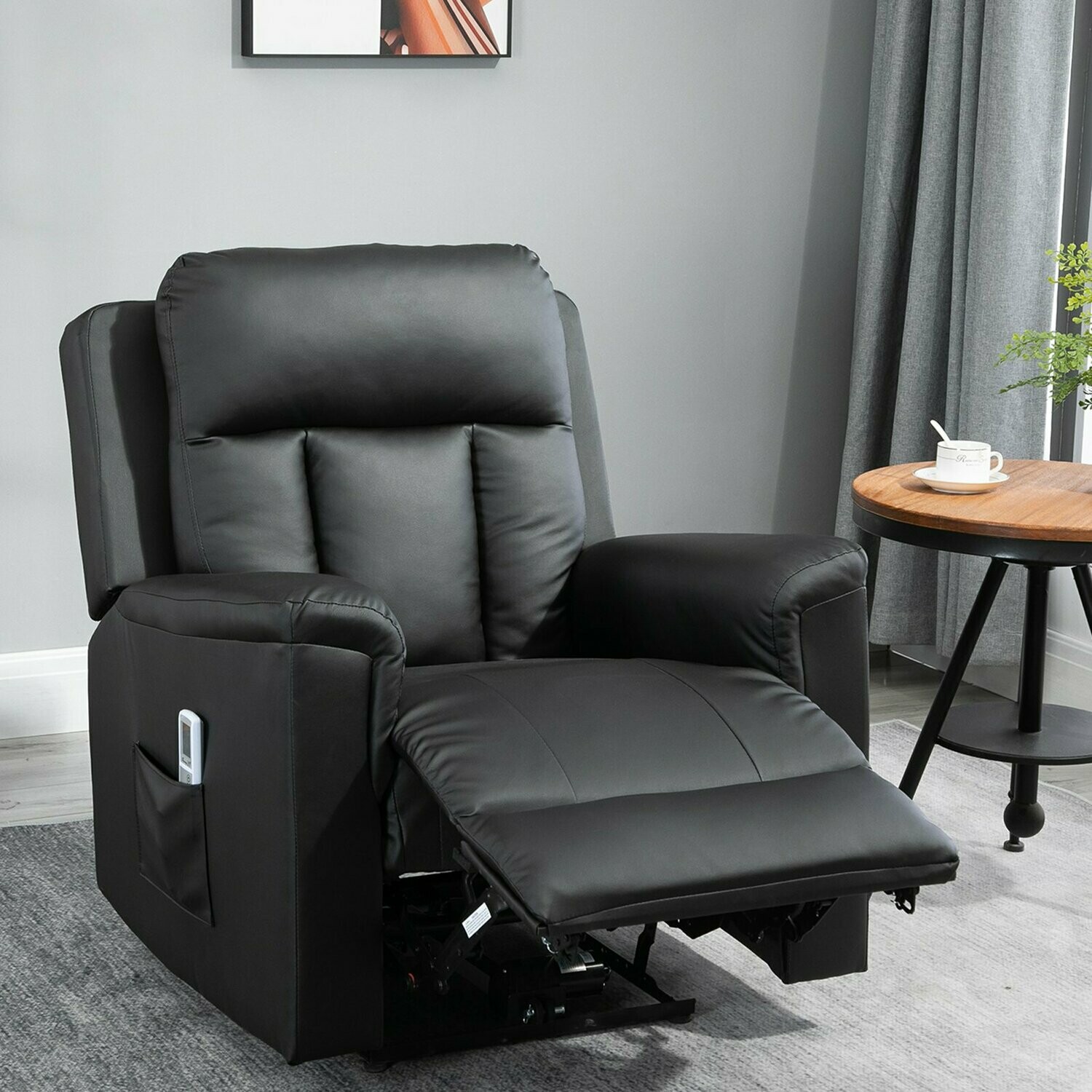 HOMCOM® Relaxsessel mit Massagefunktion Heizfunktion Fernsehsessel Schwarz