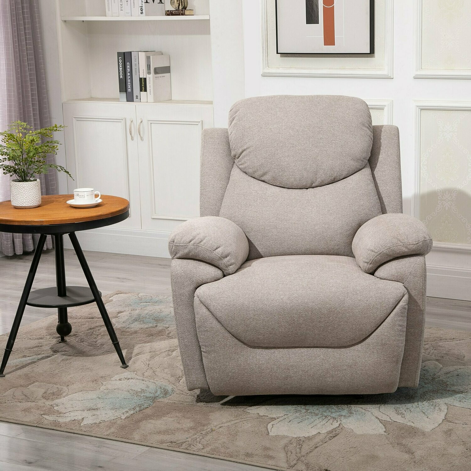 Ergonomischer Relaxsessel 150° neigbar Einzelsofa Liege Fernsehsessel Leinen beige