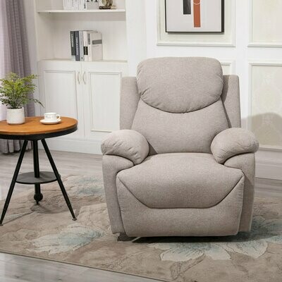 Ergonomischer Relaxsessel 150° neigbar Einzelsofa Liege Fernsehsessel Leinen beige