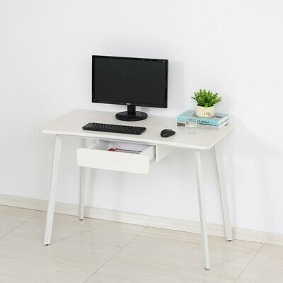 Schreibtisch Computertisch Bürotisch Elegantes Design MDF+Stahl Weiss