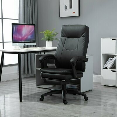 Bürostuhl Chefsessel gepolsterte Rückenlehne Fussstütze Sitzhöhe 53-47 cm schwarz
