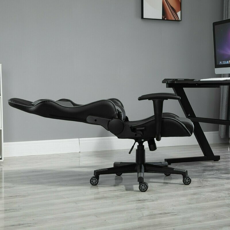 Gamingsessel Gamingstuhl Kopfstütze Sitzhöhe 45-55 cm Schwarz