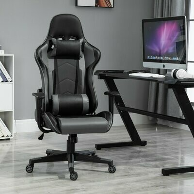 Gamingsessel Gamingstuhl Kopfstütze Sitzhöhe 45-55 cm Schwarz