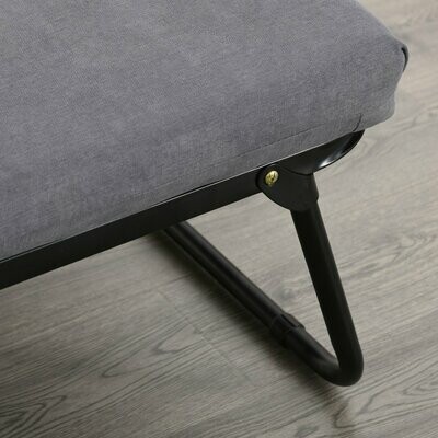 2-In-1 Schlafsofa Klappbett Hocker Einstellbar Betthöhe Grau Gästebett 192 x 68 x 37 cm
