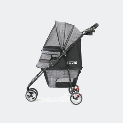 Innopet Hundewagen Hundebuggy Pet Stroller Avenue grau gemustert - inkl. Regenhaube