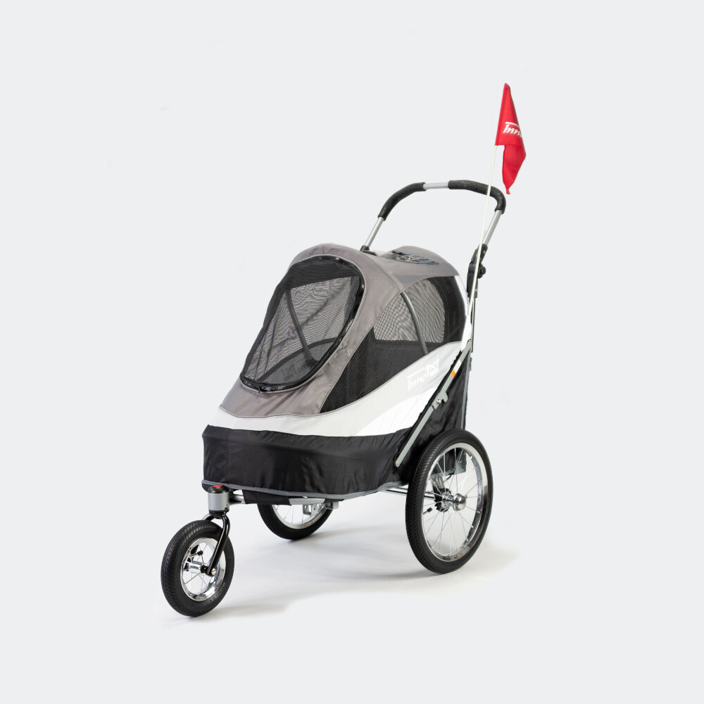 InnoPet Velo-Anhänger Hundebuggy Sporty Trailer schwarz/silbergrau, bis 28kg