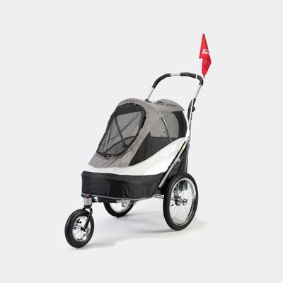 InnoPet Velo-Anhänger Hundebuggy Sporty Trailer schwarz/silbergrau, bis 28kg