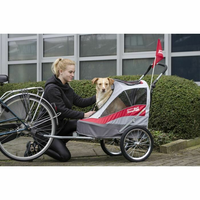 InnoPet 2 in1 Hundewagen Velo-Anhänger Sporty Trailer rot/grau-weiss, bis 28kg