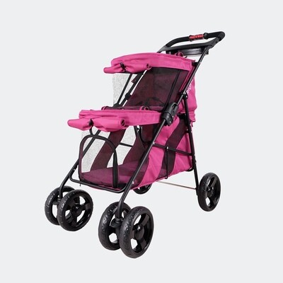 Ibiyaya Hundebuggy Pet Stroller Double Decker pink, für 2 Hunde