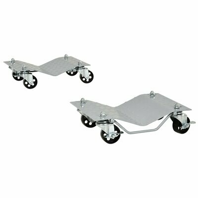 Rangierheber 2 Stücke Rangierhilfe Reifenwechsel mit 4 Rollen für Auto PKW Grau