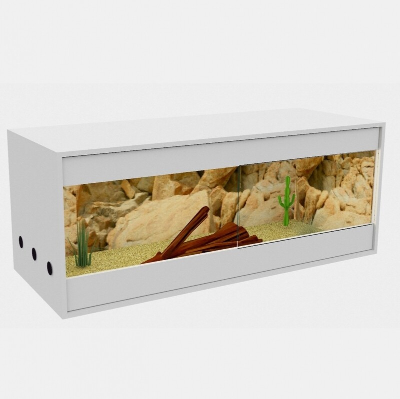 Einzelstück: Holzkonzept Premiumterrarium | Front 120 cm | weiss - Tiefe 60 cm / Höhe 120 cm