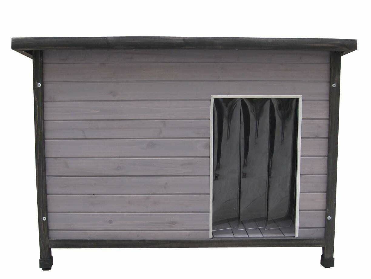Moderne Holz-Hundehütte mit Flachdach. grau lasiert, 106 x 69 x 82 cm Moderne Holz-Hundehütte mit Flachdach. grau lasiert, 106 x 69 x 82 cm