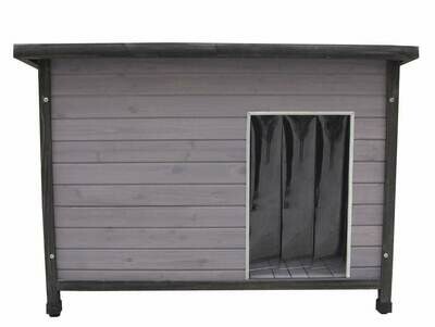 Moderne Holz-Hundehütte mit Flachdach. grau lasiert, 106 x 69 x 82 cm Moderne Holz-Hundehütte mit Flachdach. grau lasiert, 106 x 69 x 82 cm