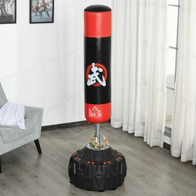 Standboxsack mit Saugfuss Schwarz+Rot Boxen, Karate, Kickboxen,