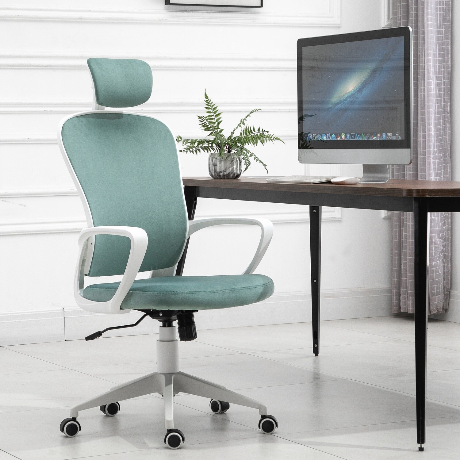 Insetto Burostuhl Ergonomischer Drehstuhl Pc Stuhl Hohenverstellbar Samt Turkis