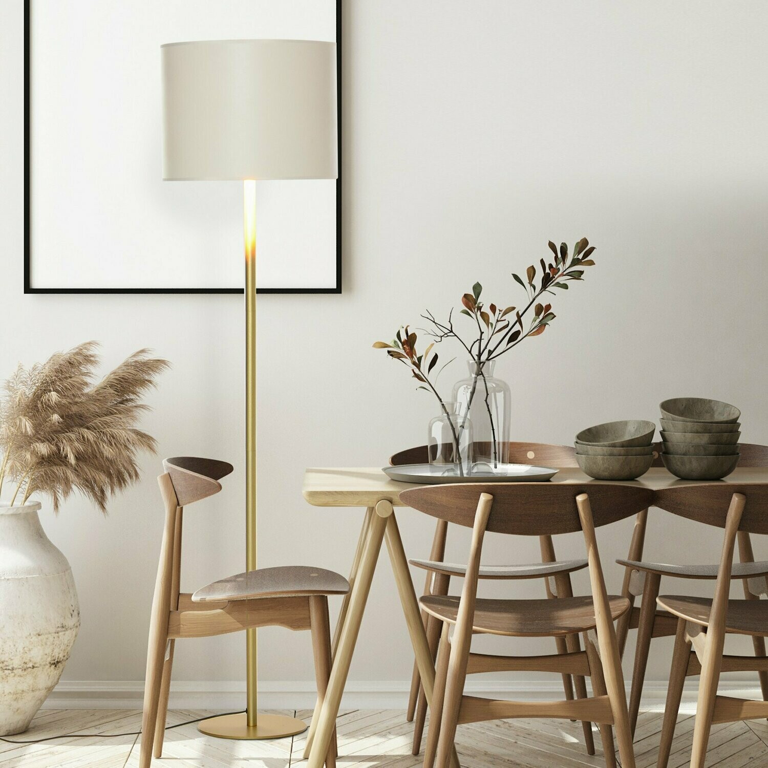 Stehleuchte für Wohnzimmer Schlafzimmer Büro, Weiss