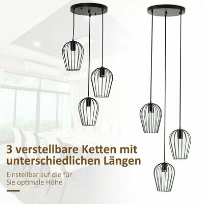 Pendelleuchte Hängeleuchte moderne geometrische Hängelampen Kronleuchter Schwarz