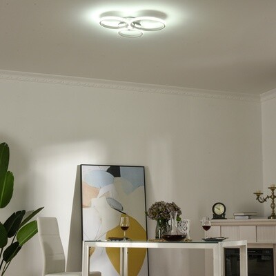 LED Deckenleuchte moderne Dreikreis Metallfuss Esszimmer