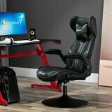 Bürostuhl Gaming Stuhl Ergonomischer Computerstuhl mit Wippenfunktion Stahl Schwarz