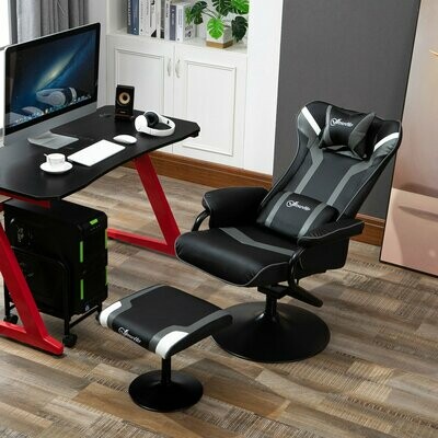 Relaxsessel mit Hocker Fernsehsessel Gaming-Stuhl Bürostuhl 360° drehbar 130° neigbar