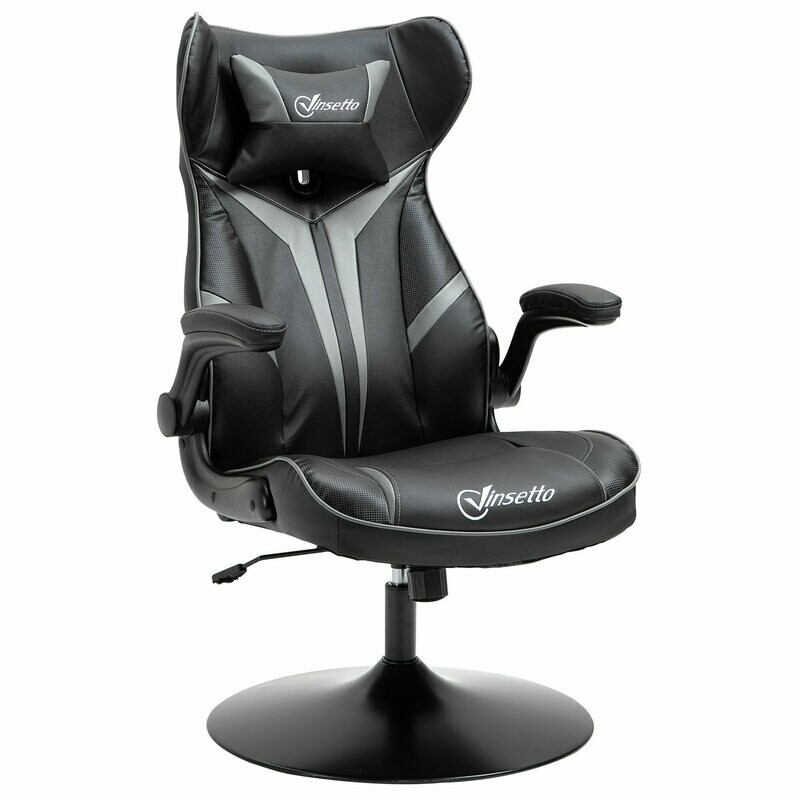 Bürostuhl Gaming Stuhl Ergonomischer Computerstuhl mit Wippenfunktion Stahl Schwarz