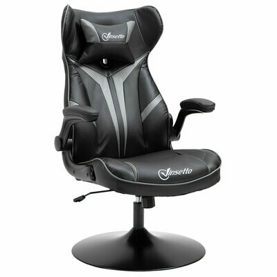 Bürostuhl Gaming Stuhl Ergonomischer Computerstuhl mit Wippenfunktion Stahl Schwarz
