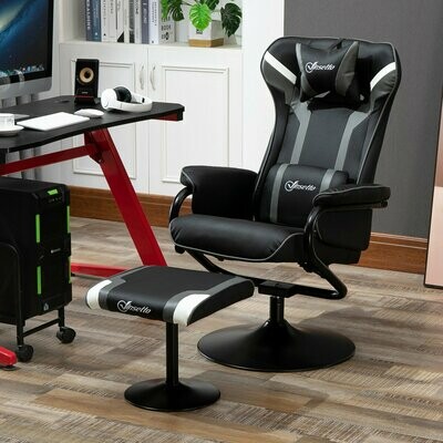 Relaxsessel mit Hocker Fernsehsessel Gaming-Stuhl Bürostuhl 360° drehbar 130° neigbar