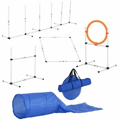 Hunde Agility Set Training für Haustiere mit Hundetunnel Inklusive Tasche