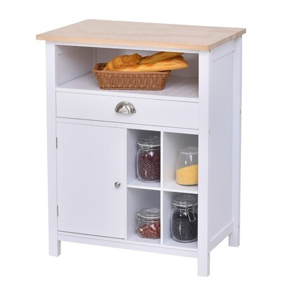 Küchenschrank Beistellschrank Kommode Sideboard mit Schublade und Weinregal Weiss