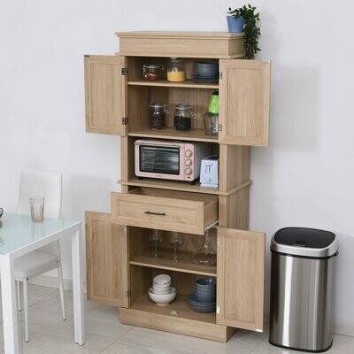 Küchenschrank mit Schublade Kolonialer Hochschrank Verstellbare Ablage MDF