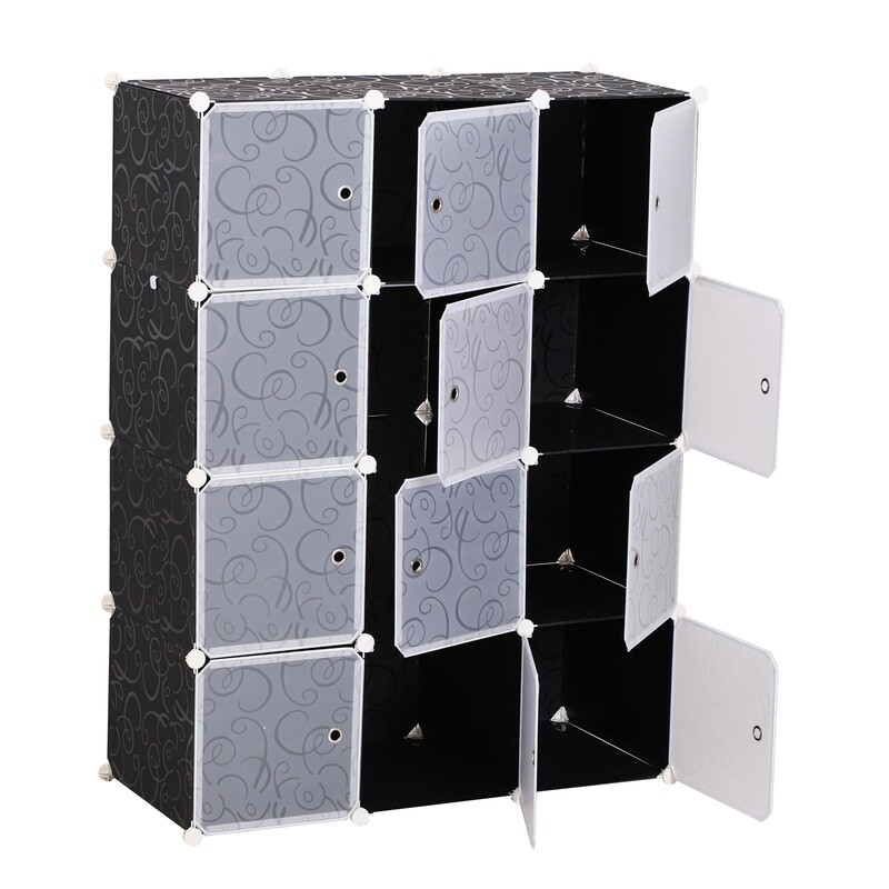 Kleiderschrank mit Kleiderstange und Würfeln Garderobe