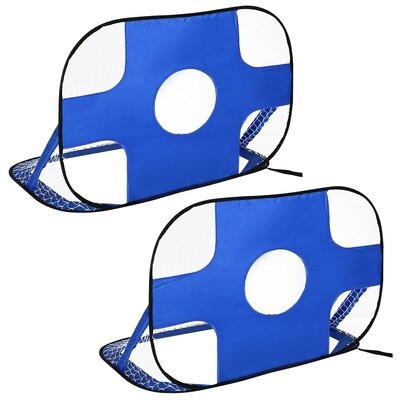 Fussballtore Pop Up Tor Tragbares Fussballnetz 2er Set Minitore faltbar Blau