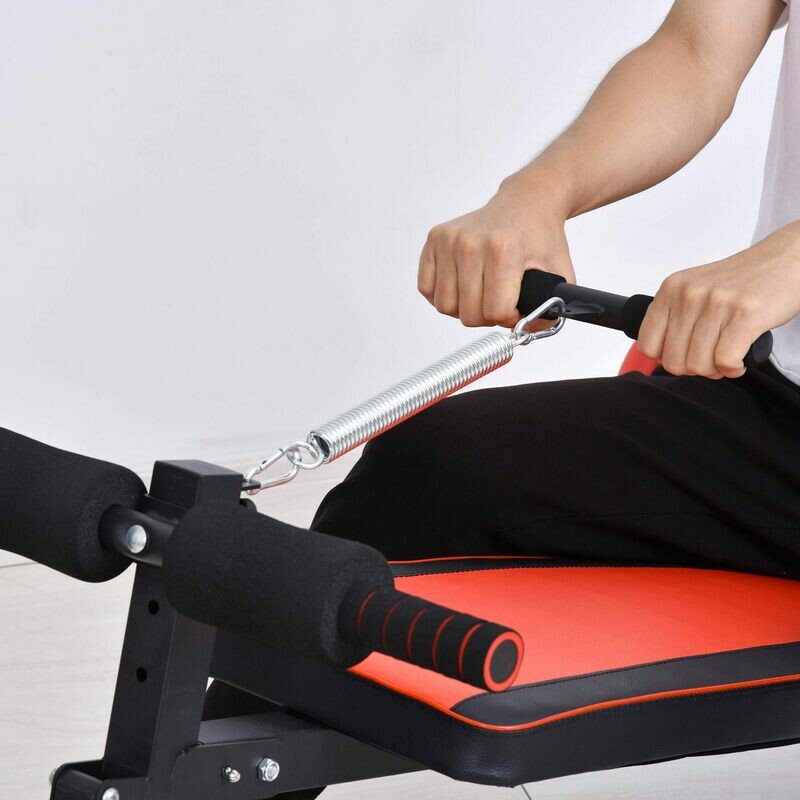Sit Up Bank Bauchtrainer Trainingsbank Fitnessbank Verstellbar Rot+Schwarz