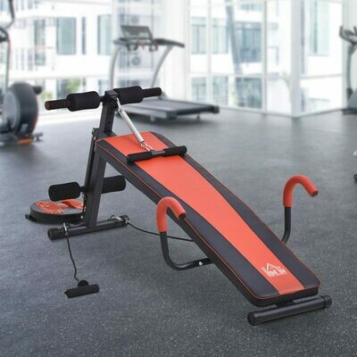 Sit Up Bank Bauchtrainer Trainingsbank Fitnessbank Verstellbar Rot+Schwarz