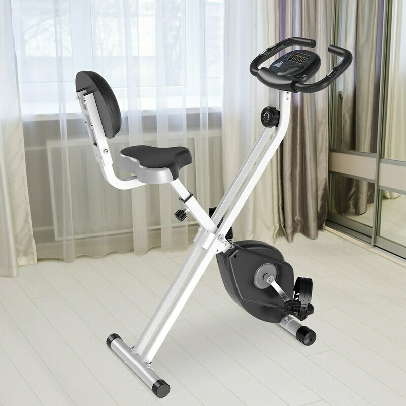 Heimtrainer Fahrradtrainer mit 8 stufig Magnetwiderstand Stahl schwarz weiss