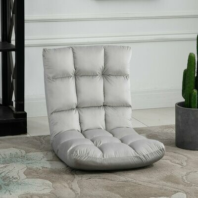 Bodenstuhl Faltbarer Bodensessel Grau, 3-in-1 verstellbar, Relaxsessel mit Liegefunktion, 55x71x53,5 cm