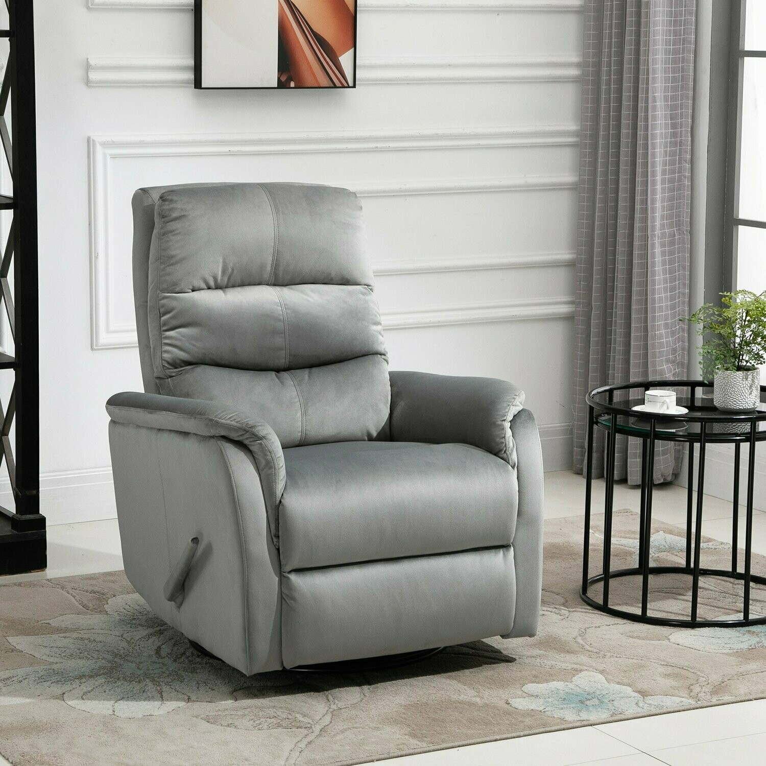 Relaxsessel Einzelsofa Liegesessel 140° neigbar Fernsehsessel Polyester Grau