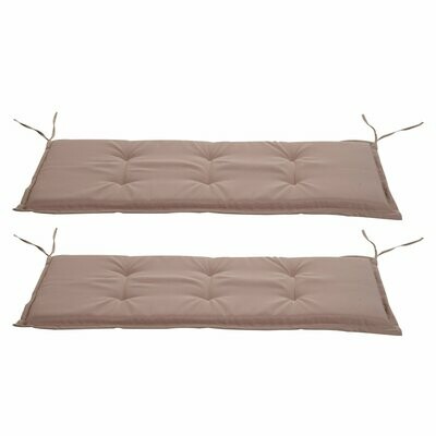 Bankauflage 2er Set Bankkissen Sitzkissen für Gartenbank Polster Polyester Beige