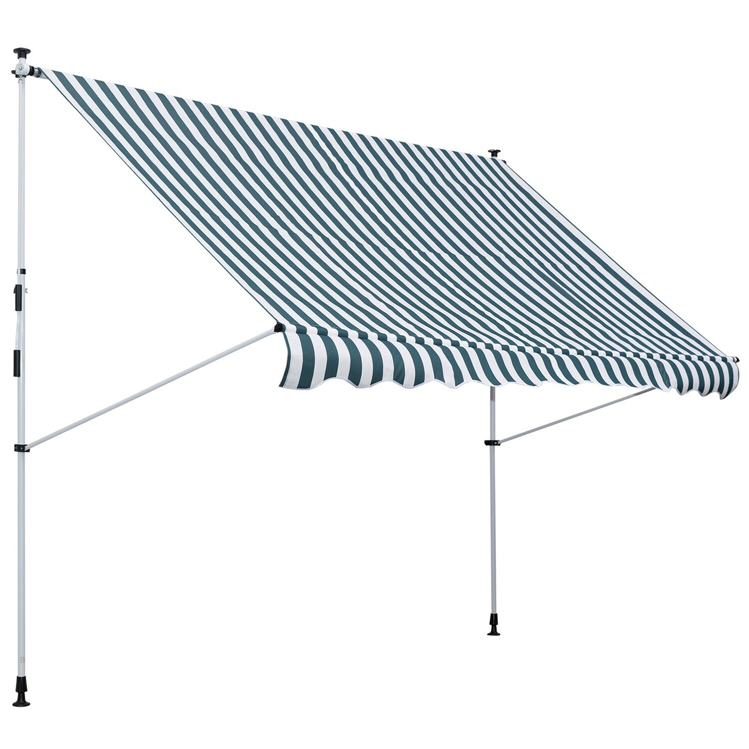 Sonnenstore Klemmmarkise Faltarm Handkurbel Balkon Alu Grün 300 × 150 cm